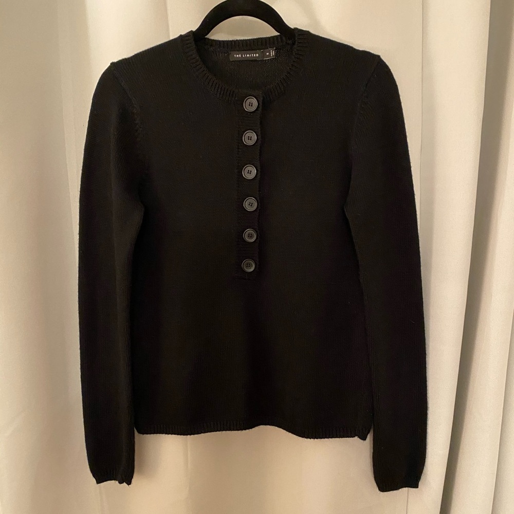The Limited Black Button Up Sweater